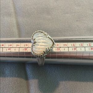 Judith Ripka Silver and White Heart Ring